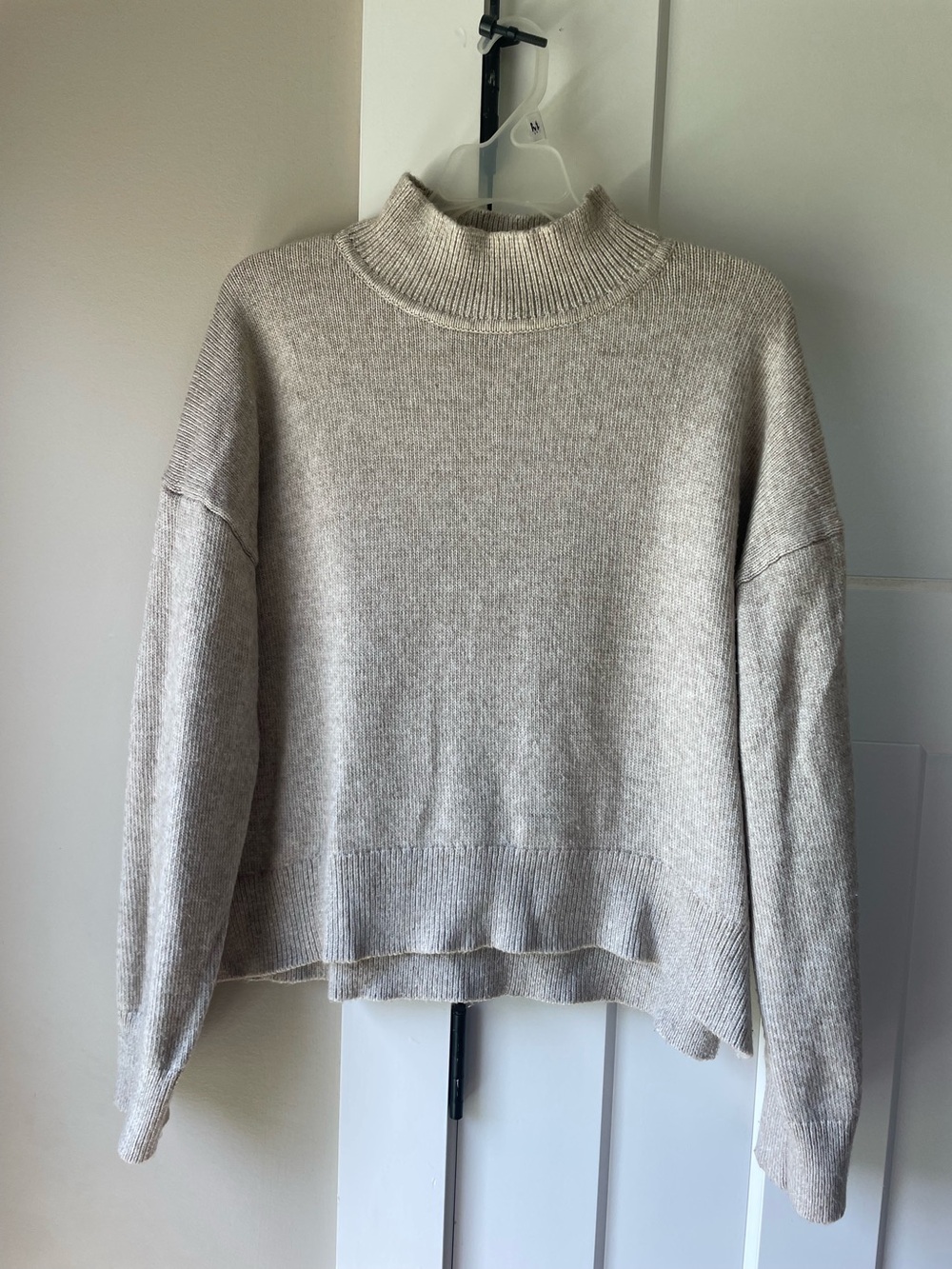 Ann Taylor Factory Light Beige Mock Neck Sweater